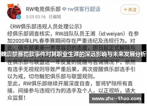 魏震禁赛罚款事件对其职业生涯的深远影响与未来发展分析